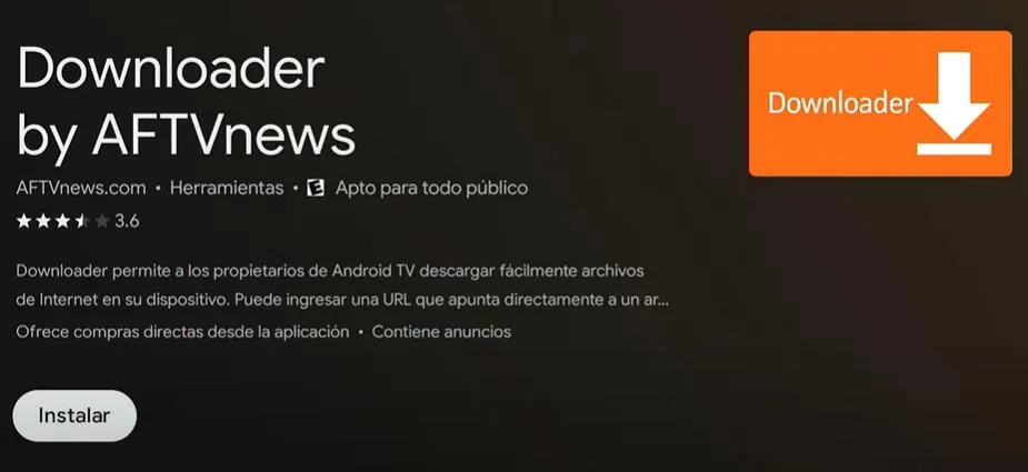 Instalación del downloader